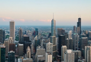 纽约高楼大厦航拍全景图片